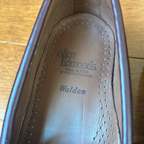 Allen Edmonds Walden Burgundy Loafers Made In the USA Size 8.5 - Picture 9 of 12